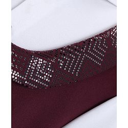 Babyhug Full Sleeves 3 Piece Party Suit with Bow & Stretch Solid Color - Maroon & White