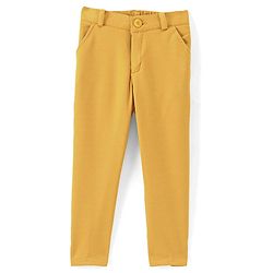 Babyhug Woven Full Sleeves Stretchable Three Piece Solid Colour Party Suit with Bow - Yellow & Black