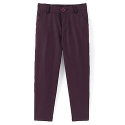 Babyhug Woven Full Sleeves Three Piece Solid Colour Party Suit with Bow - Maroon