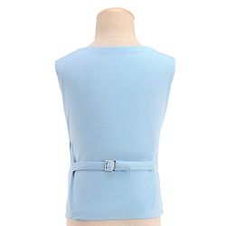 Babyhug Full Sleeves Three Piece Party Suit with Bow & Stretch - White & Blue