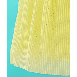 Babyhug Sleeveless Textured Party Dress with Floral Applique - Yellow