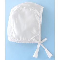 Babyhug Sleeveless Baptism Set With Floral Applique - White
