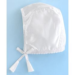 Babyhug Sleeveless Baptism Set With Floral Applique - White