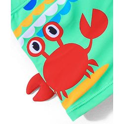 Babyhug Crab Print Swimming Trunk - Green