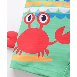 Babyhug Crab Print Swimming Trunk - Green