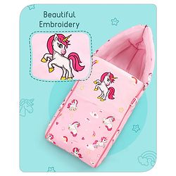 Babyhug Velour Sleeping Bag Animal Faces Print - Multicolor