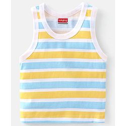 Babyhug 100% Cotton Knit Sleeveless Bear Print Sando Pack of 3 - Multicolour