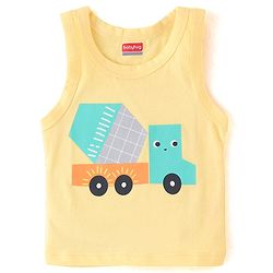 Babyhug 100% Cotton Knit Sleeveless Sando Vehicles Print Pack of 3 - Multicolour