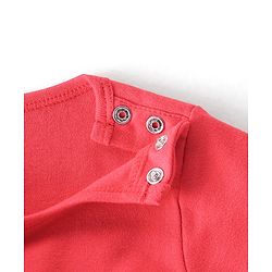Babyhug 100% Cotton Full Sleeves Onesies With Truck Print - Red