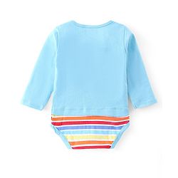 Babyhug 100 % Cotton Full Sleeves Onesie JCB Printed - Blue