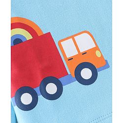 Babyhug 100 % Cotton Full Sleeves Onesie JCB Printed - Blue