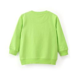 Babyhug 100% Cotton Knit Full Sleeves Animals Graphics Sweatshirt - Lime Green