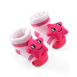Cute Walk by Babyhug Socks Shoes with Star Applique - Light Pink