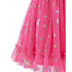 Babyhug Sleeveless Foil Butterfly Printed Party Frock - Magenta