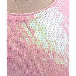 Babyhug Sleeveless Sequinned Party Frock - Pink