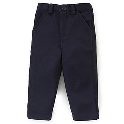 Babyhug Full Sleeves  Party Suit with Stretch & Bow Polka Dots Print - Navy Blue