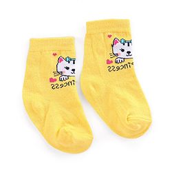 Cutewalk By Babyhug Anti Bacterial Ankle Length Socks Kitty Design Pack Of 3 - Multicolour