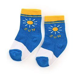 Cute Walk By Babyhug Anti Bacterial Ankle Length Socks Sun Design Pack Of 3 - Multicolour
