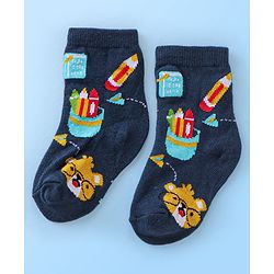 Cute Walk By Babyhug Anti Bacterial Ankle Length Socks Striped Pack Of 3 - Multicolour