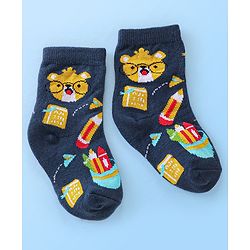 Cute Walk By Babyhug Anti Bacterial Ankle Length Socks Striped Pack Of 3 - Multicolour