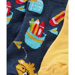 Cute Walk By Babyhug Anti Bacterial Ankle Length Socks Striped Pack Of 3 - Multicolour