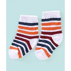 Cute Walk by Babyhug Anti Bacterial Ankle Length Socks Striped Design Pack Of 5 - Multicolour