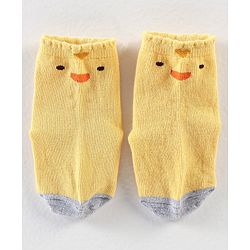 Cute Walk By Babyhug Anti Bacterial Anti Skid Ankle Length Socks Striped Print Pack Of 3 - Yellow Blue & White