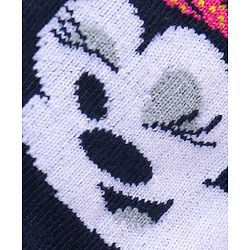 Cute Walk Disney by Babyhug Cotton Knit Anti Bacterial Ankle Length Socks Minnie Mouse Design Pack of 3 - Black Pink & Grey