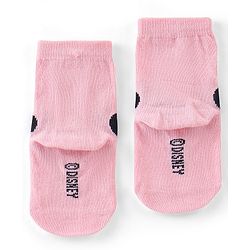Cute Walk Disney by Babyhug Cotton Knit Anti Bacterial Ankle Length Socks Minnie Mouse Design Pack of 3 - Black Pink & Grey