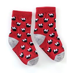 Cute Walk Disney By Babyhug Anti Bacterial Ankle Length Socks Minnie Mouse Design Pack Of 3 - Multicolour