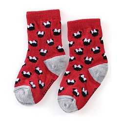 Cute Walk Disney By Babyhug Anti Bacterial Ankle Length Socks Minnie Mouse Design Pack Of 3 - Multicolour