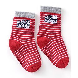 Cute Walk Disney By Babyhug Anti Bacterial Ankle Length Socks Minnie Mouse Design Pack Of 3 - Multicolour