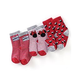 Cute Walk Disney By Babyhug Anti Bacterial Ankle Length Socks Minnie Mouse Design Pack Of 3 - Multicolour