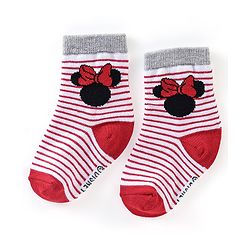 Cute Walk Disney By Babyhug Anti Bacterial Ankle Length Socks Minnie Mouse Design Pack Of 3 - Multicolour