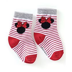 Cute Walk Disney By Babyhug Anti Bacterial Ankle Length Socks Minnie Mouse Design Pack Of 3 - Multicolour