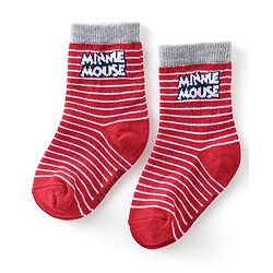 Cute Walk Disney By Babyhug Anti Bacterial Ankle Length Socks Minnie Mouse Design Pack Of 3 - Multicolour