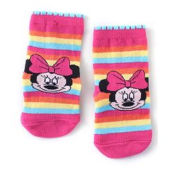 Cute Walk Disney By Babyhug Anti Bacterial Ankle Length Socks Minnie Mouse Design Pack Of 3 - Multicolour