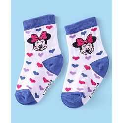 Cutewalk Disney By Babyhug Anti Bacterial Ankle Length Socks Minnie Mouse Design Pack Of 3 - Multicolour