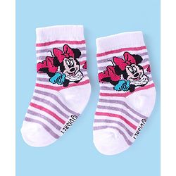 Cutewalk Disney By Babyhug Anti Bacterial Ankle Length Socks Minnie Mouse Design Pack Of 3 - Multicolour