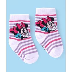 Cutewalk Disney By Babyhug Anti Bacterial Ankle Length Socks Minnie Mouse Design Pack Of 3 - Multicolour