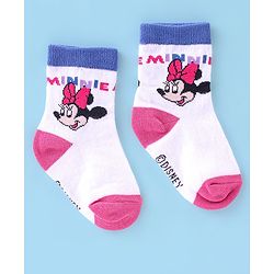 Cutewalk Disney By Babyhug Anti Bacterial Ankle Length Socks Minnie Mouse Design Pack Of 3 - Multicolour