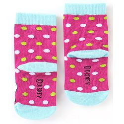 Cute Walk By Babyhug Anti Bacterial Non Terry Ankle Length Minnie Mouse Print Socks Pack Of 3 - Pink & Blue