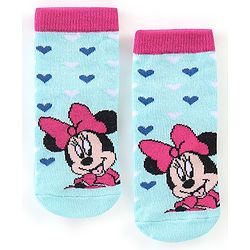 Cute Walk By Babyhug Anti Bacterial Non Terry Ankle Length Minnie Mouse Print Socks Pack Of 3 - Pink & Blue