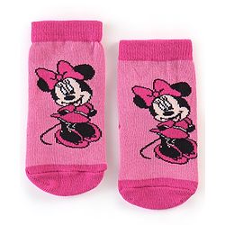 Cute Walk By Babyhug Anti Bacterial Non Terry Ankle Length Minnie Mouse Print Socks Pack Of 3 - Pink & Blue