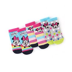 Cute Walk By Babyhug Anti Bacterial Non Terry Ankle Length Minnie Mouse Print Socks Pack Of 3 - Multicolor