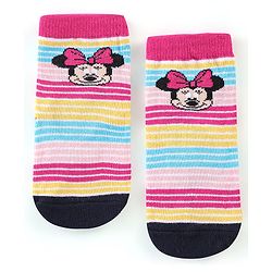 Cute Walk By Babyhug Anti Bacterial Non Terry Ankle Length Minnie Mouse Print Socks Pack Of 3 - Multicolor
