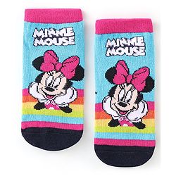 Cute Walk By Babyhug Anti Bacterial Non Terry Ankle Length Minnie Mouse Print Socks Pack Of 3 - Multicolor