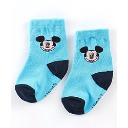 Cute Walk By Babyhug Anti Bacterial Non Terry Ankle Length Donald Duck Print Socks Pack Of 3 - Blue
