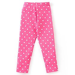 Babyhug Cotton Lycra Knit Full Length Polka Dots & Floral Printed Leggings Pack of 2 - Multicolour