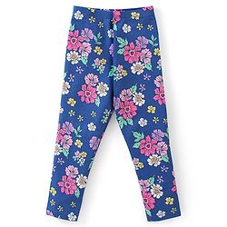 Babyhug Cotton Lycra Knit Full Length Polka Dots & Floral Printed Leggings Pack of 2 - Multicolour